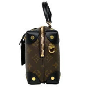 Louis Vuitton Handbag Malle Monogram Bag Black Souple Brown Crossbody Shoulder
